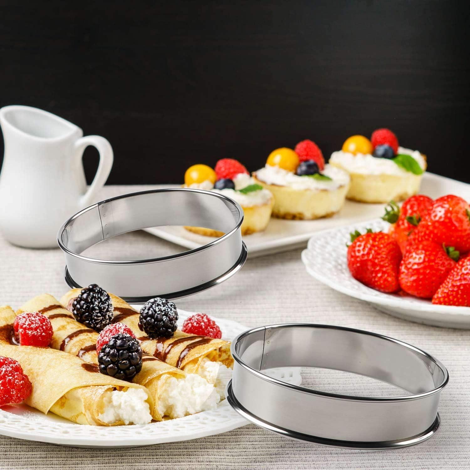 Anillos para Muffins Ingleses FANGSUN 10,16 cm Acero Inoxidable