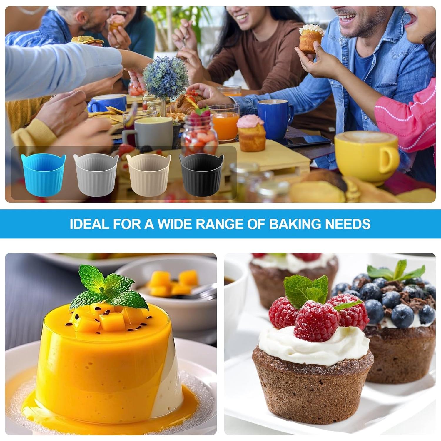 8 Moldes de Silicona YINARONG para Horno de Aire 192ml