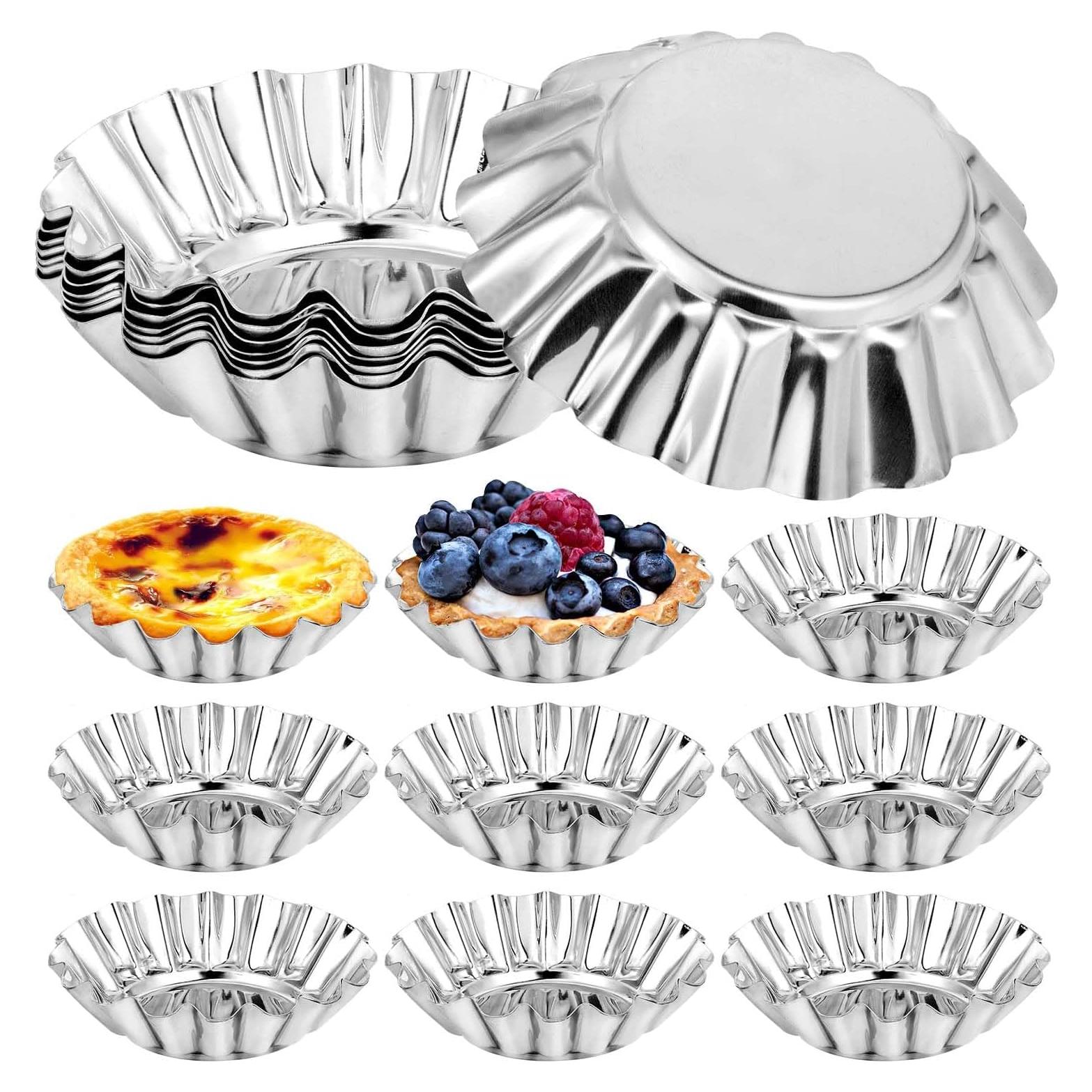 Moldes para Tartas OBTANIM 20 Pcs Acero Inoxidable 7.6 cm