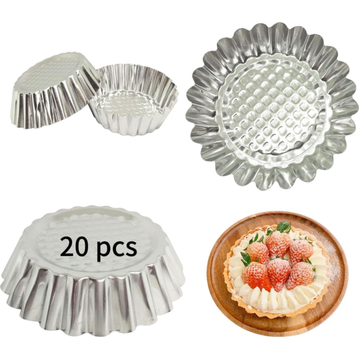 Juego de 20 moldes de tartas MYStar 9,5 cm redondos