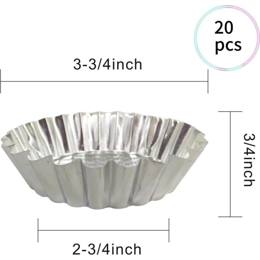 Juego de 20 moldes de tartas MYStar 9,5 cm redondos