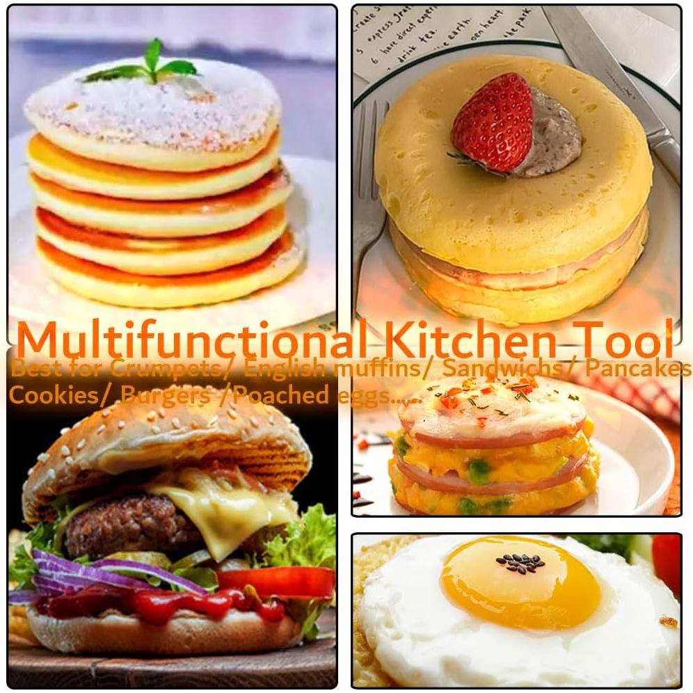 16 Anillos de Muffin Crumpet Acero Inoxidable 3.15 y 4"