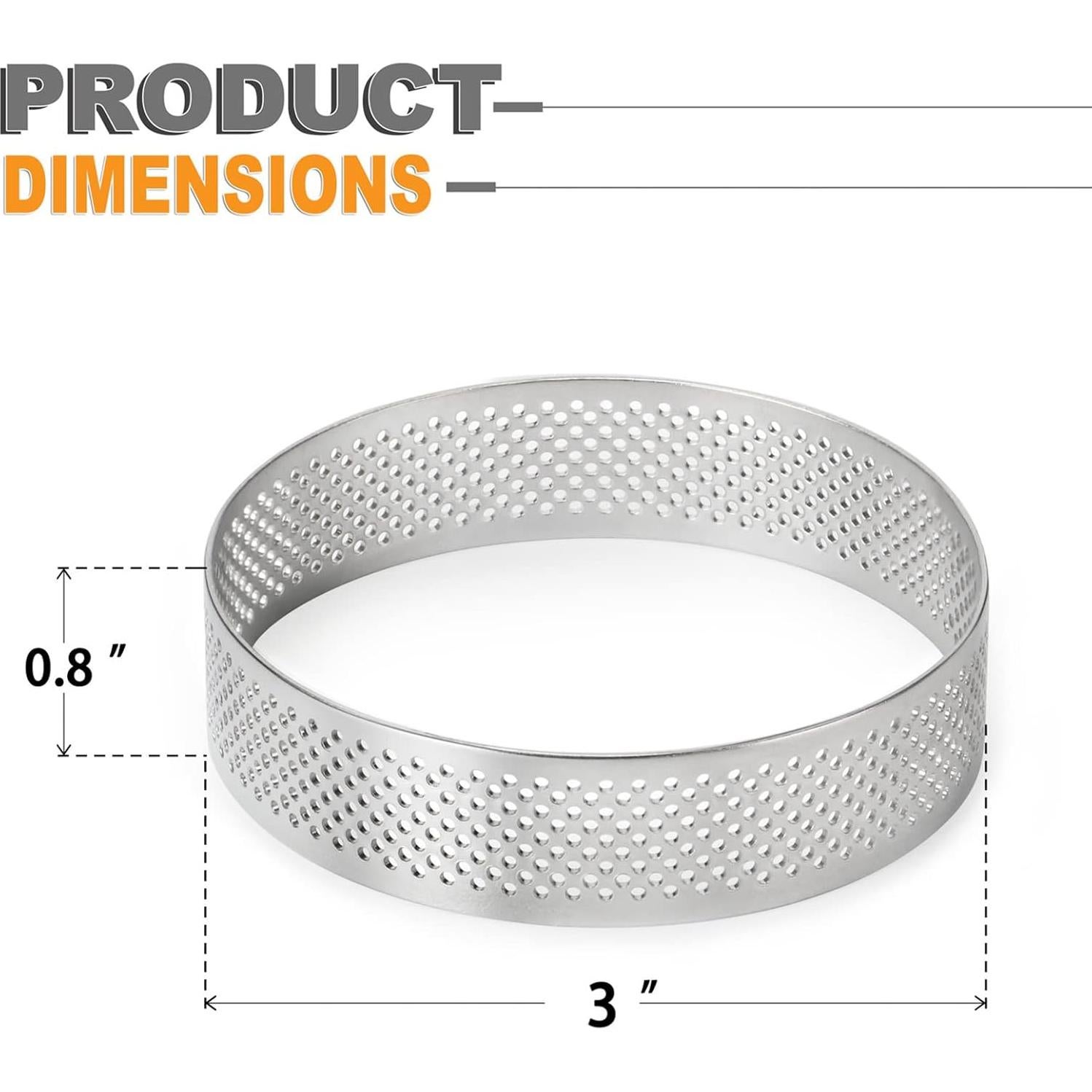 Anillo para Tartas FANGSUN Redondo 7,62 cm Acero Inoxidable