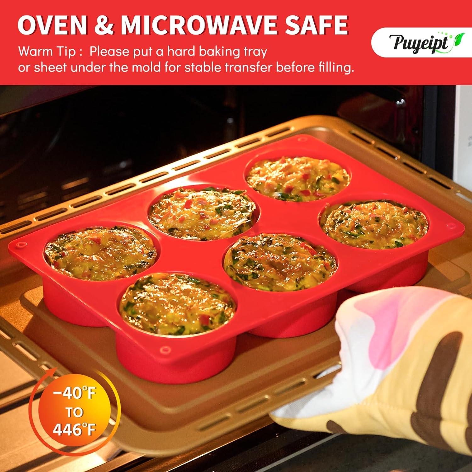 Molde de Silicona Antiadherente Puyeipt 3" Redondo 2 Pzs