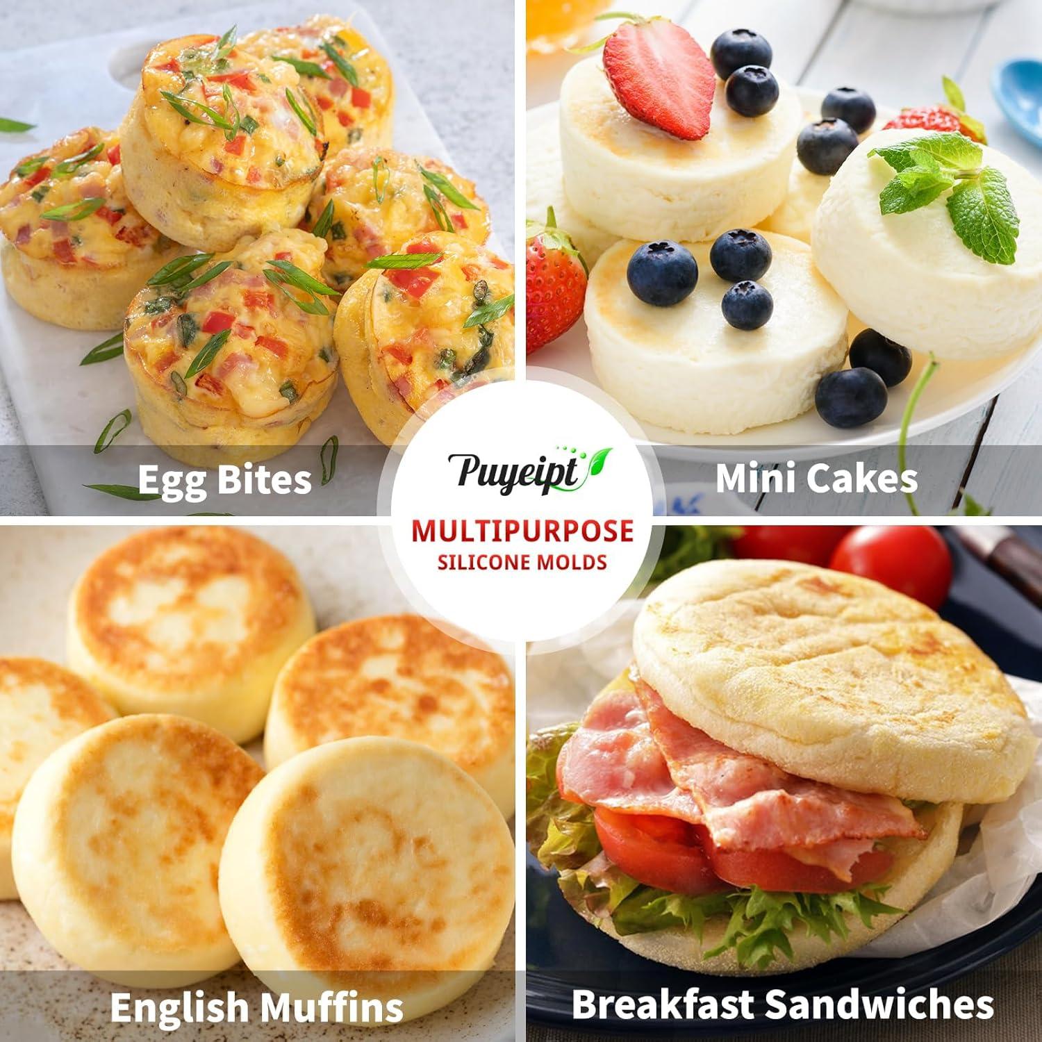 Molde de Silicona Antiadherente Puyeipt 3" Redondo 2 Pzs