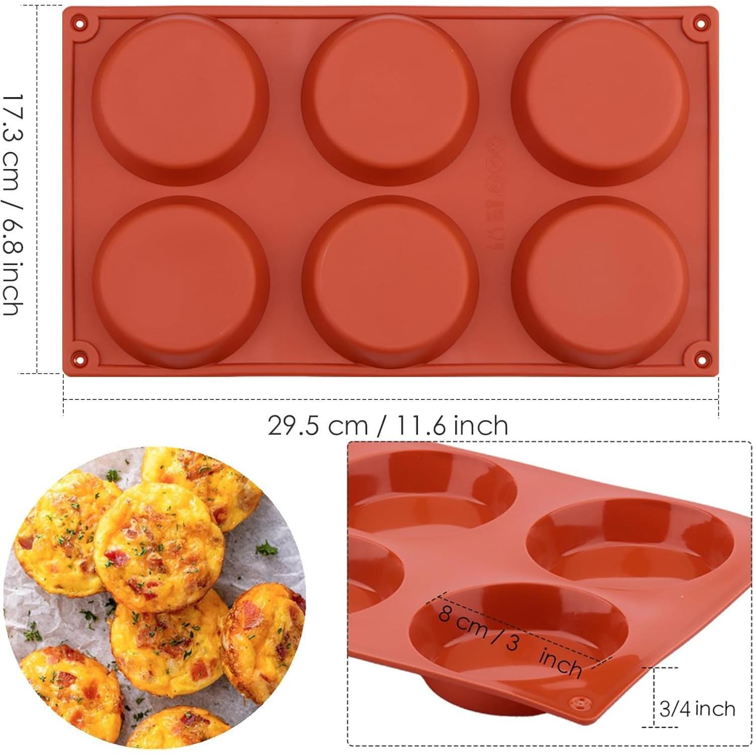 Moldes de Silicona para Muffin Ocmoiy 2 Piezas 6 Cavidades