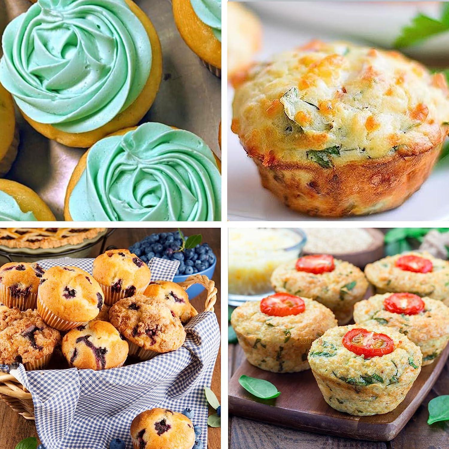 Molde de Silicona para Muffins JEWOSTER 12 Tazas Rojo