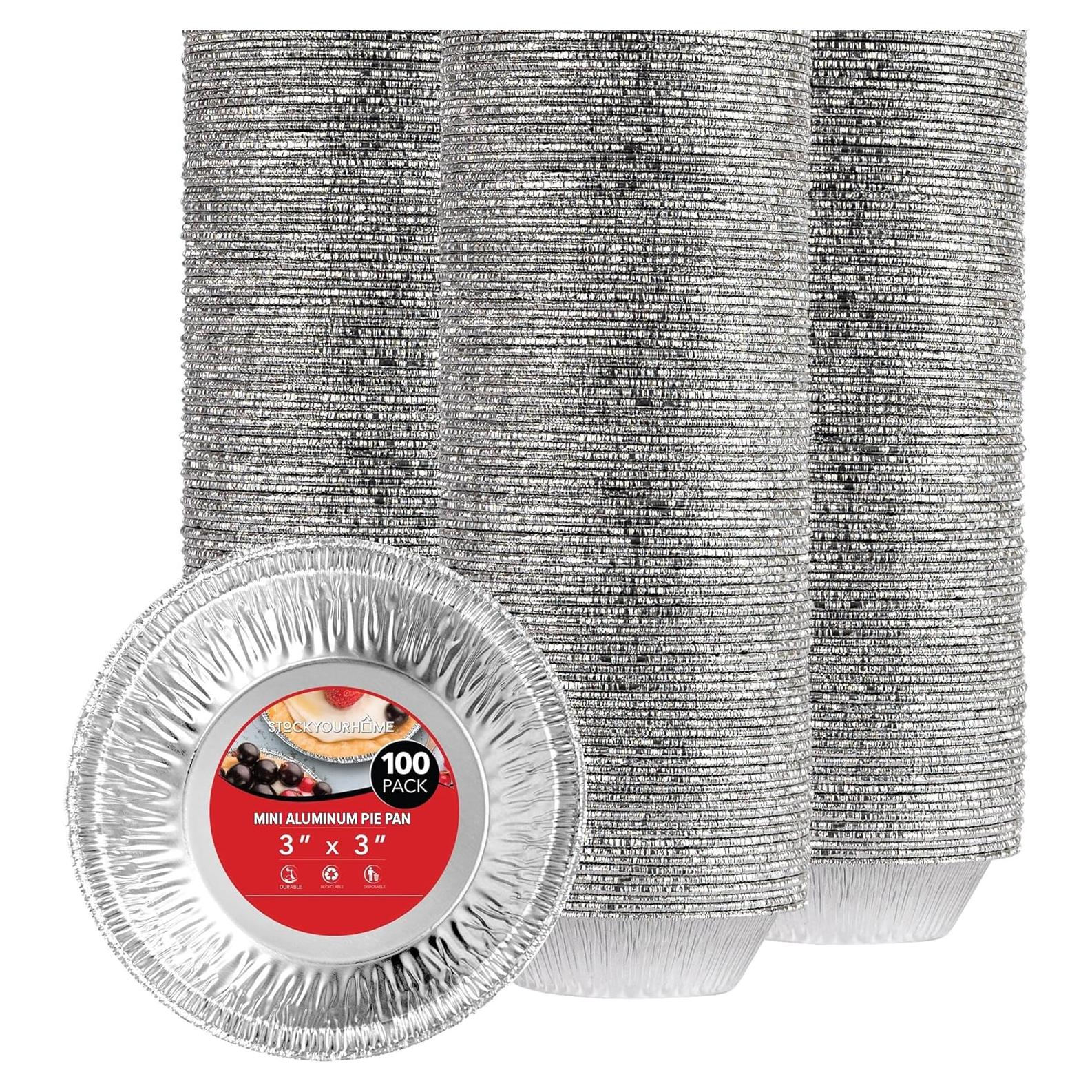 Sartenes de Mini Pastel Desechables Stock Your Home 100 Unidades 8,57 cm