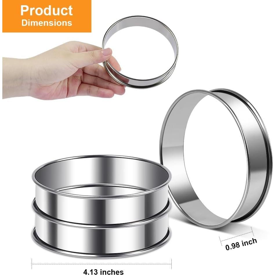 Anillos para Muffin Inglés 10.5 cm Acero Inoxidable 6 Piezas