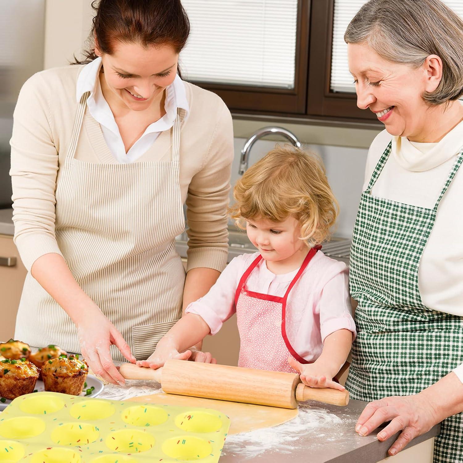 Moldes de Silicona para Cupcakes Vodolo 12 Tazas Antiadherentes
