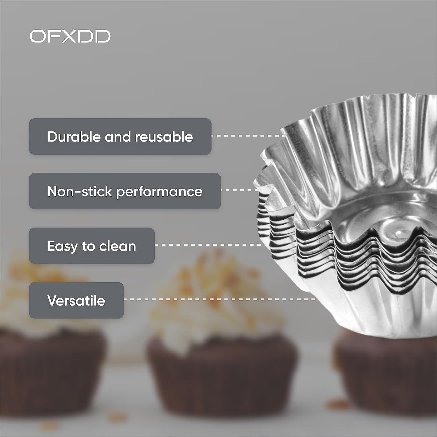 Moldes para Muffin OFXDD 5,99 cm Acero Inoxidable 10 Pcs
