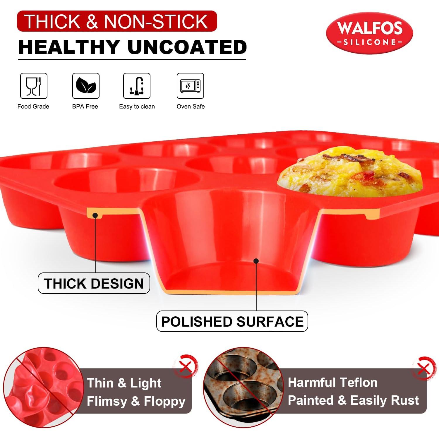 Molde de Silicona para Muffin Walfos - 12 Tazas Antiadherente