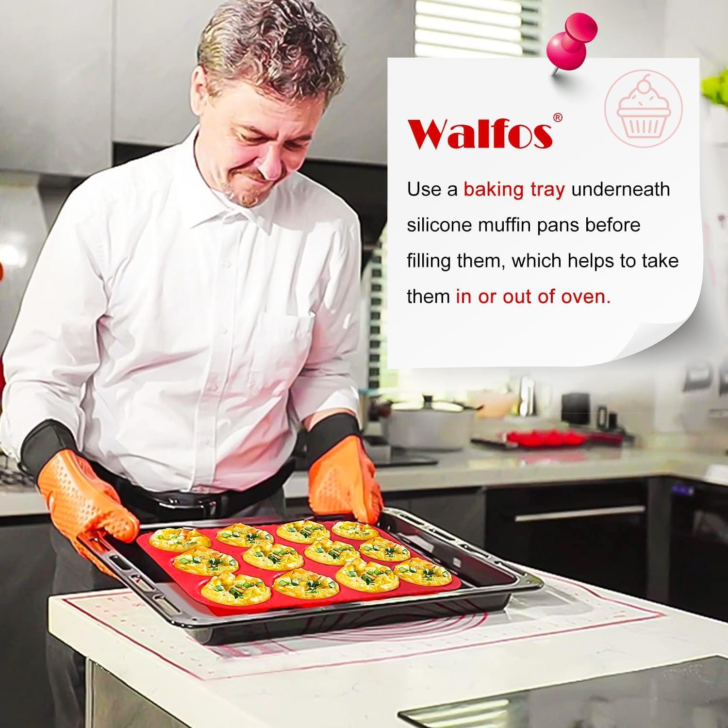 Molde de Silicona para Muffin Walfos - 12 Tazas Antiadherente