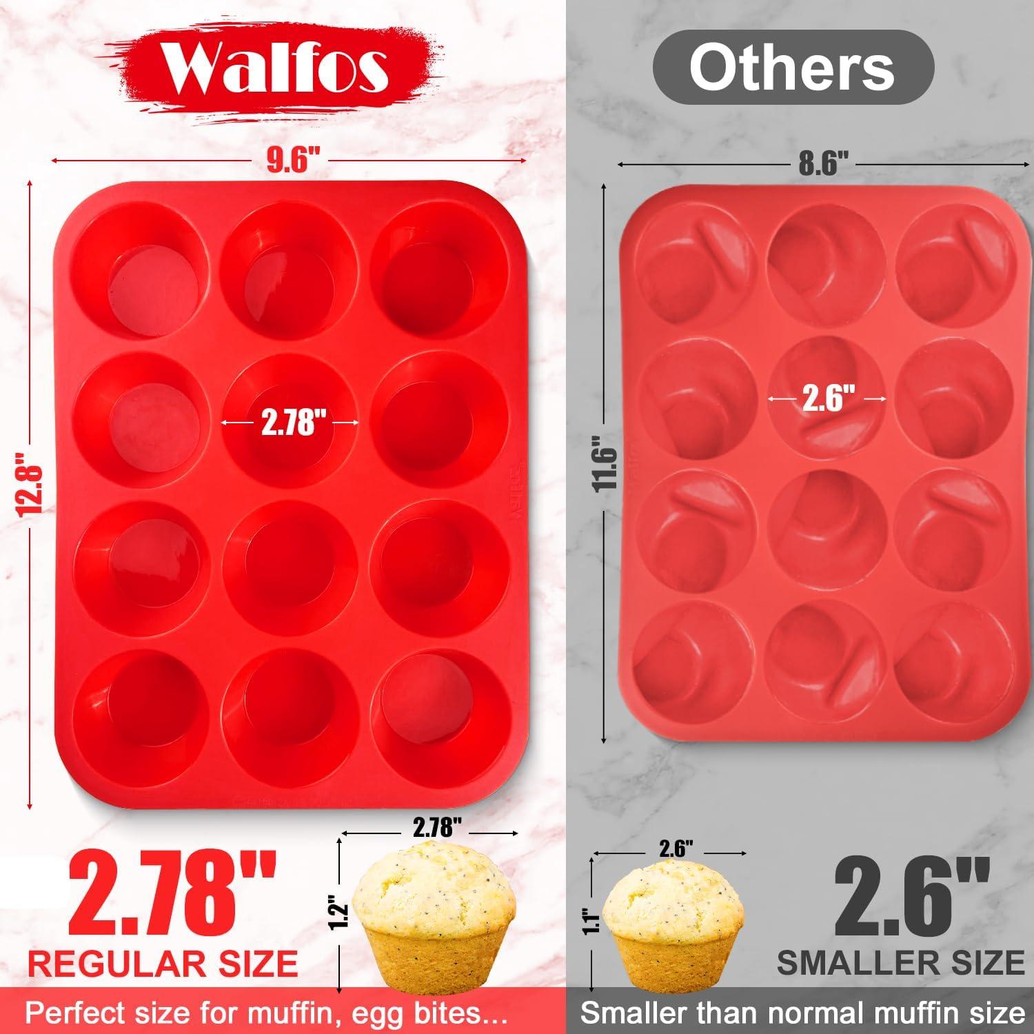 Molde de Silicona para Muffin Walfos - 12 Tazas Antiadherente