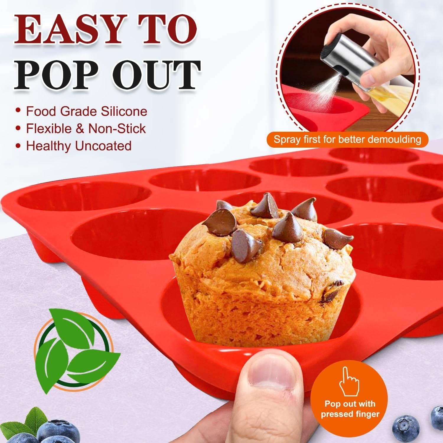 Molde de Silicona para Muffin Walfos - 12 Tazas Antiadherente