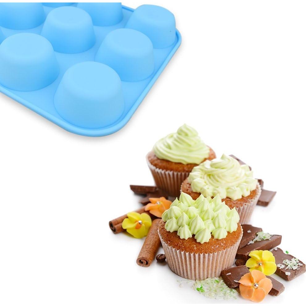 Molde para Muffin de Silicona homEdge 12 Tazas Azul