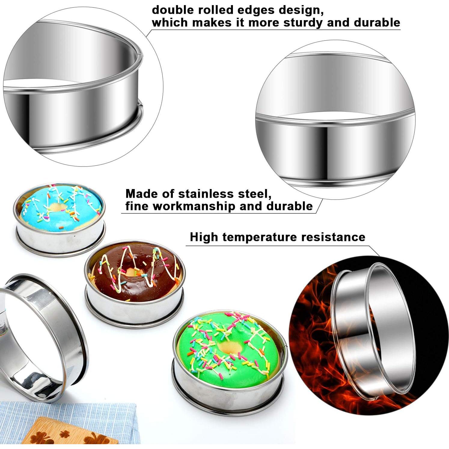 Anillos para Muffin Boao 16 Piezas Acero Inoxidable 4 Tamaños