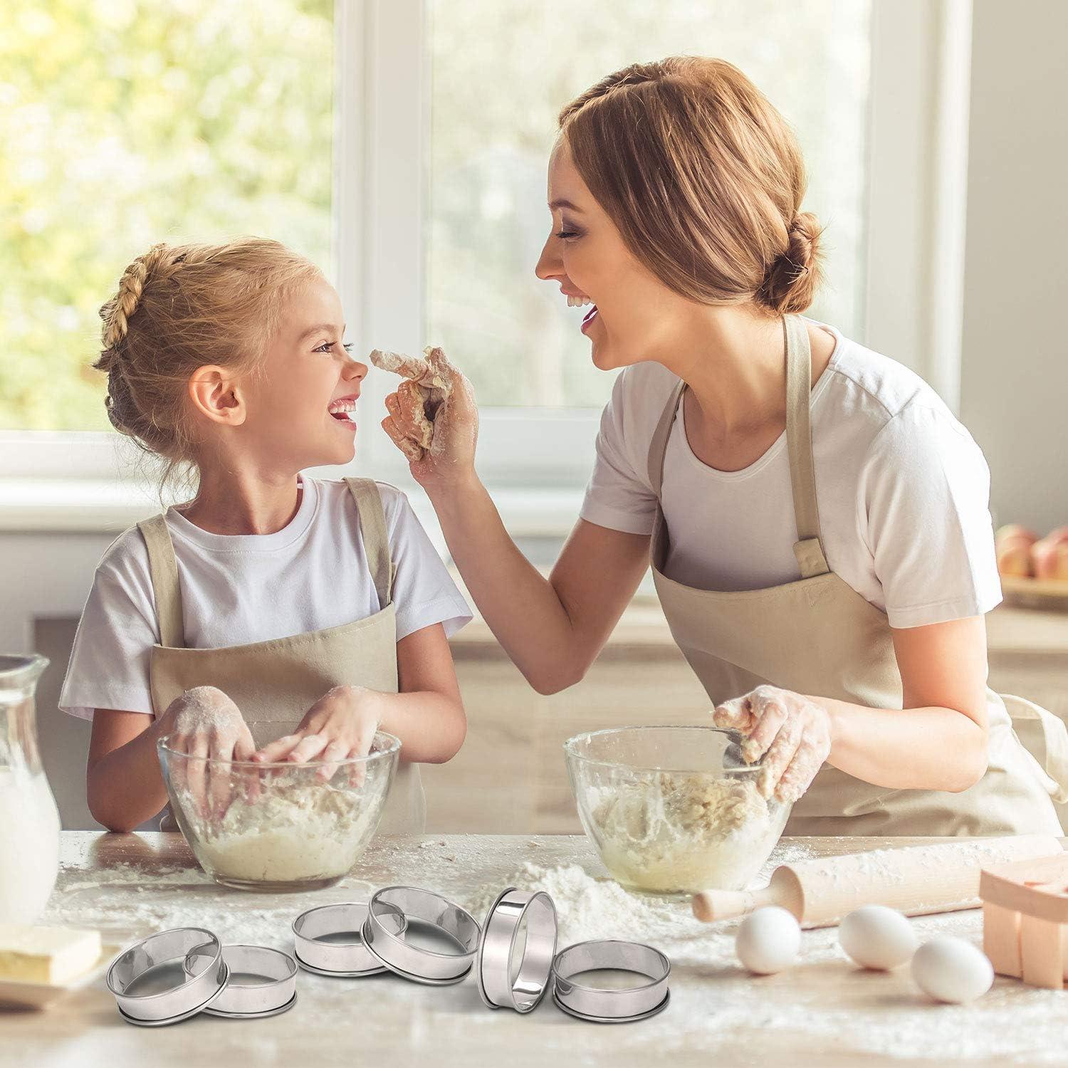 Anillos para Muffin Boao 16 Piezas Acero Inoxidable 4 Tamaños