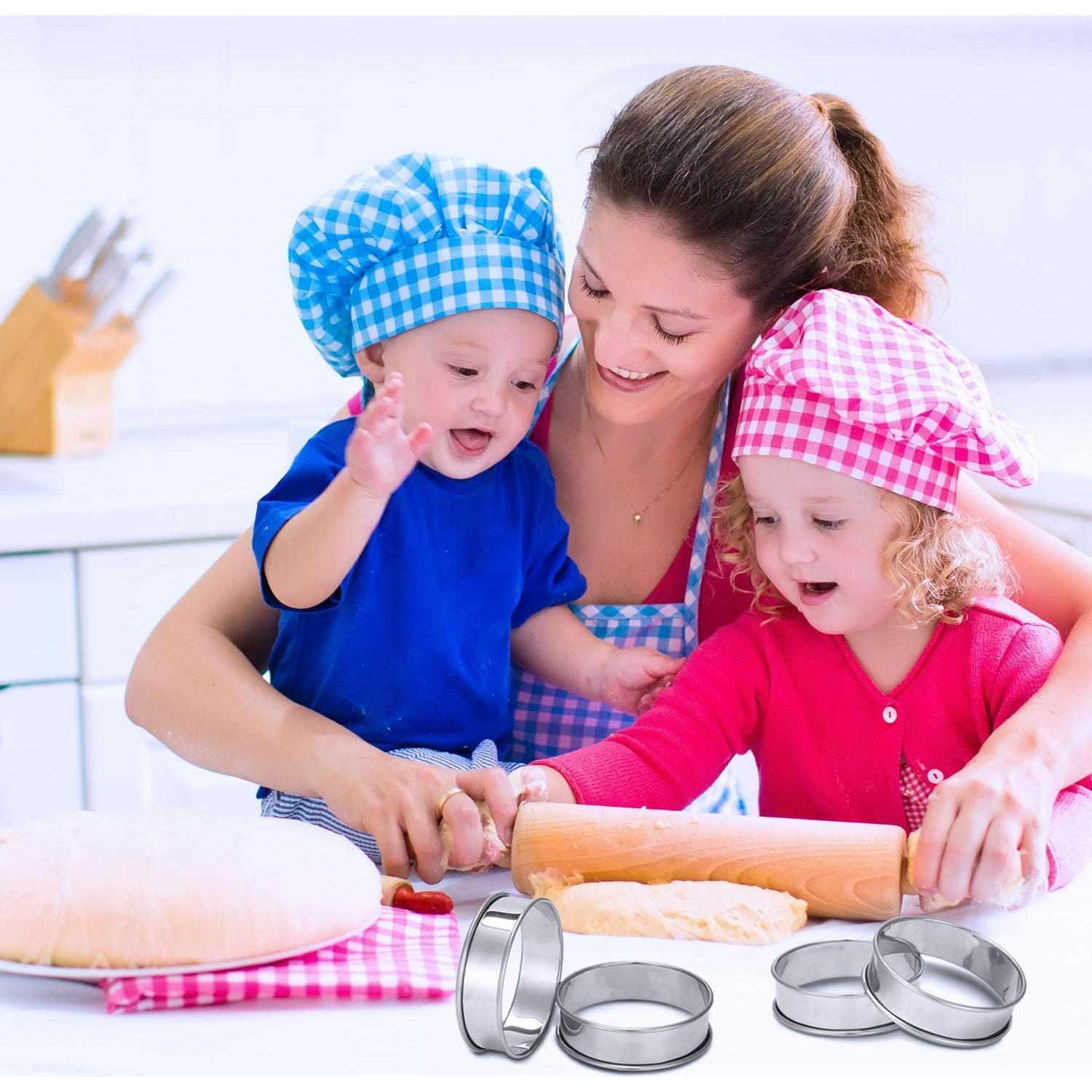 Anillos para Muffin Boao 16 Piezas Acero Inoxidable 4 Tamaños