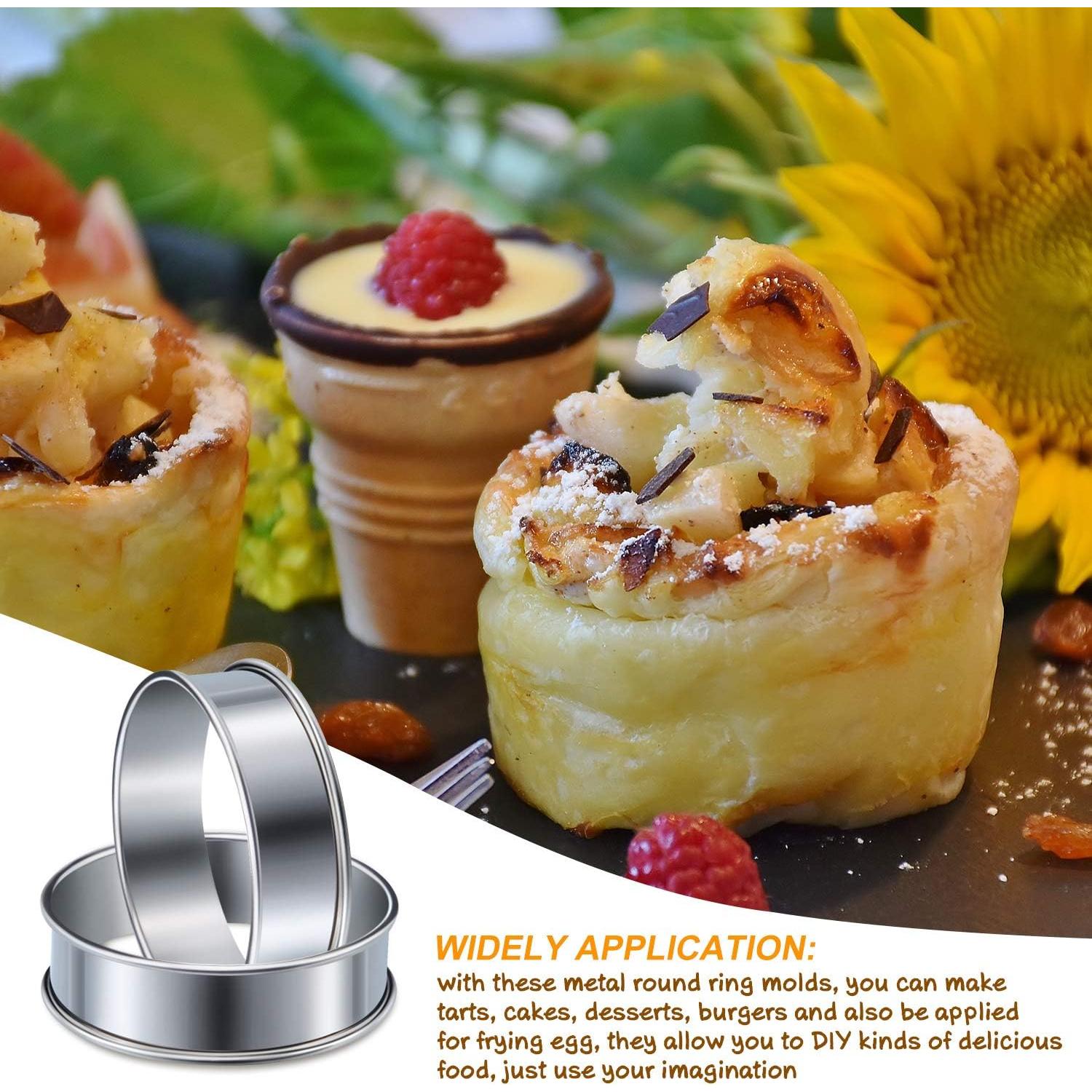 6 Anillos de Muffin Acero Inoxidable 8 cm Doble Rolled Boao