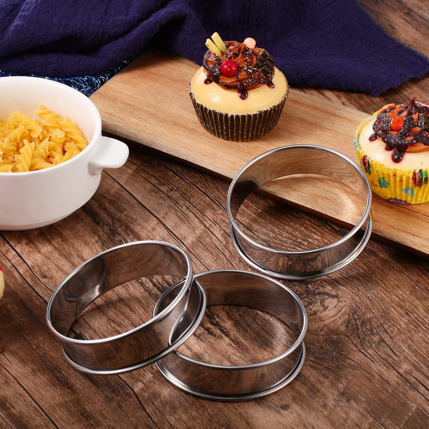6 Anillos de Muffin Acero Inoxidable 8 cm Doble Rolled Boao