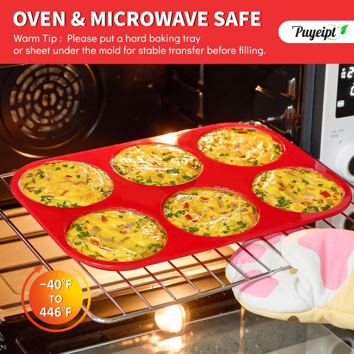 Moldes de Silicona Jumbo Puyeipt para Hornear Huevos 10 cm