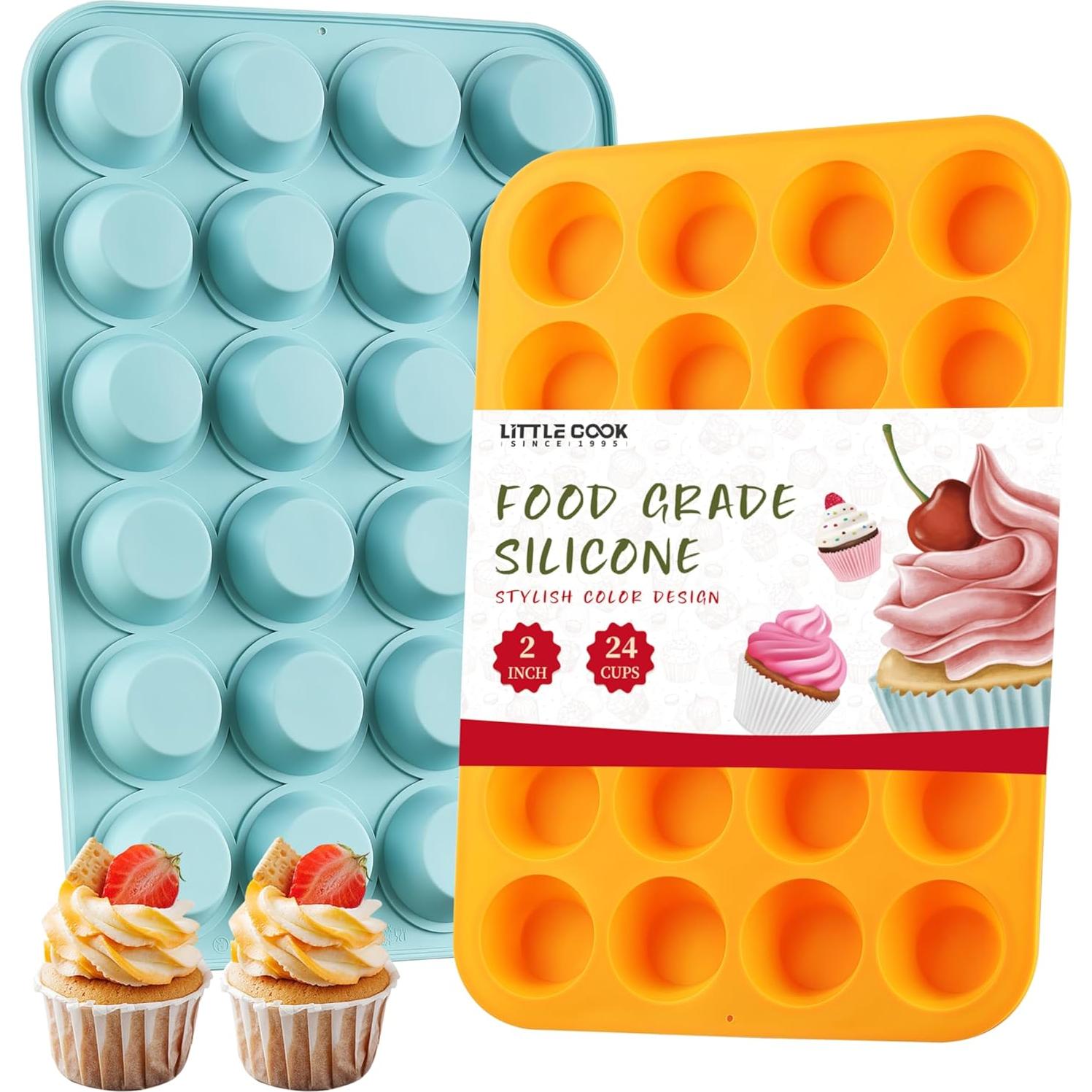 Juego de 2 Moldes de Silicona Little Cook 24 Tazas