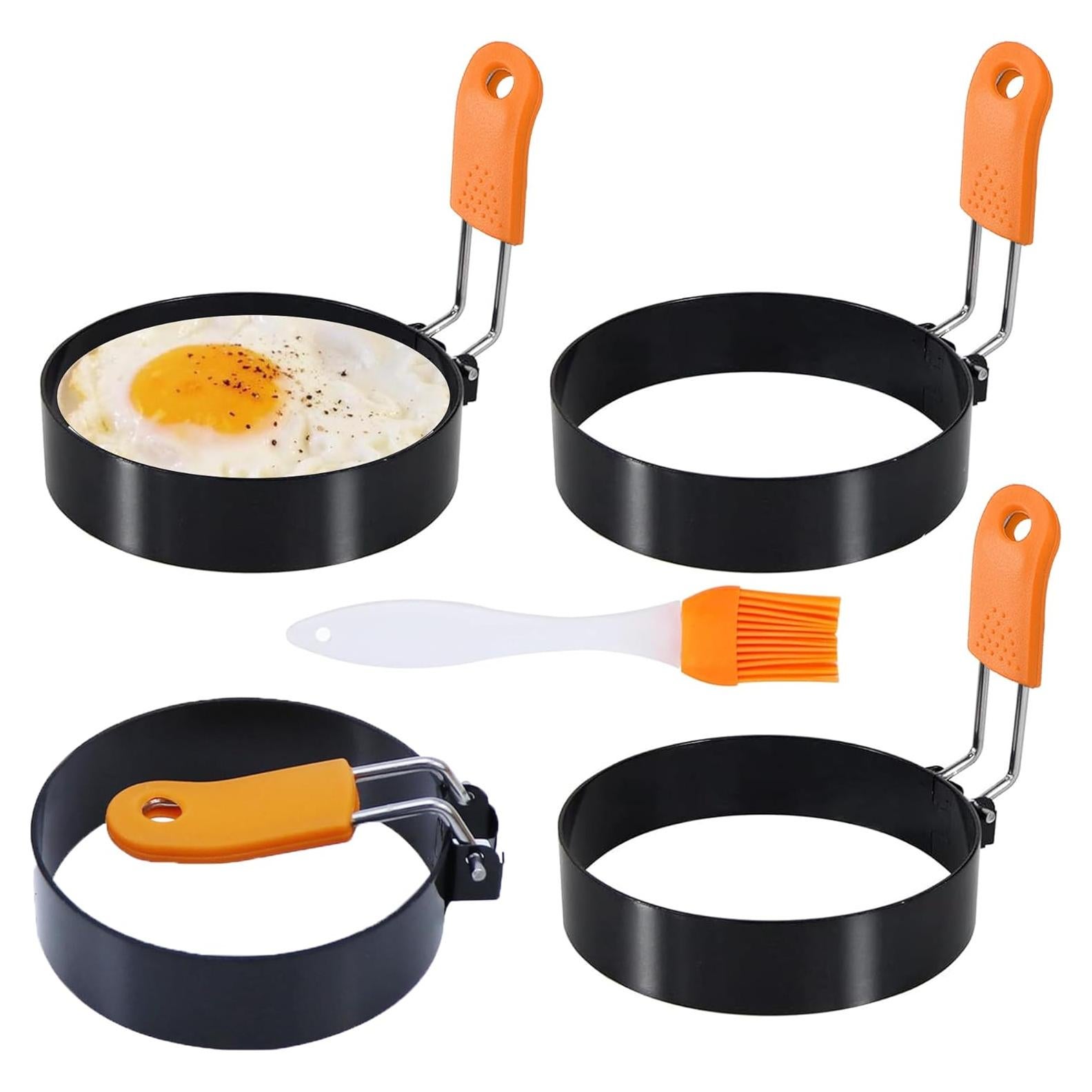 Juego de 4 anillos para huevos HLMOptimo 8,89 cm acero inoxidable