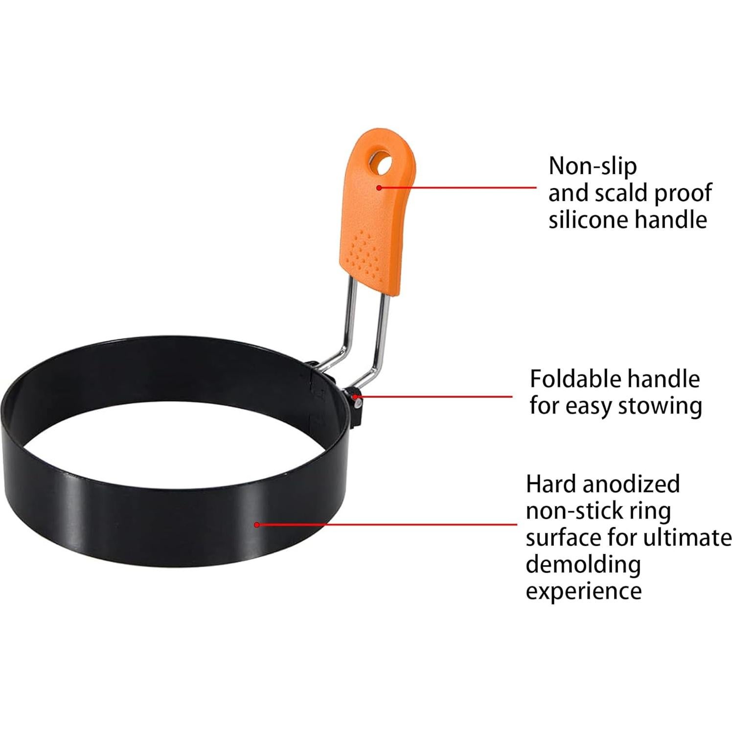 Juego de 4 anillos para huevos HLMOptimo 8,89 cm acero inoxidable