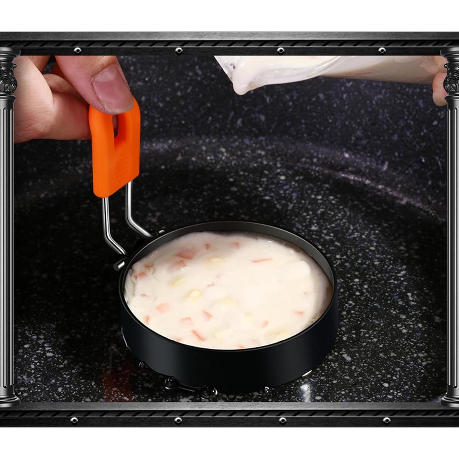 Juego de 4 anillos para huevos HLMOptimo 8,89 cm acero inoxidable