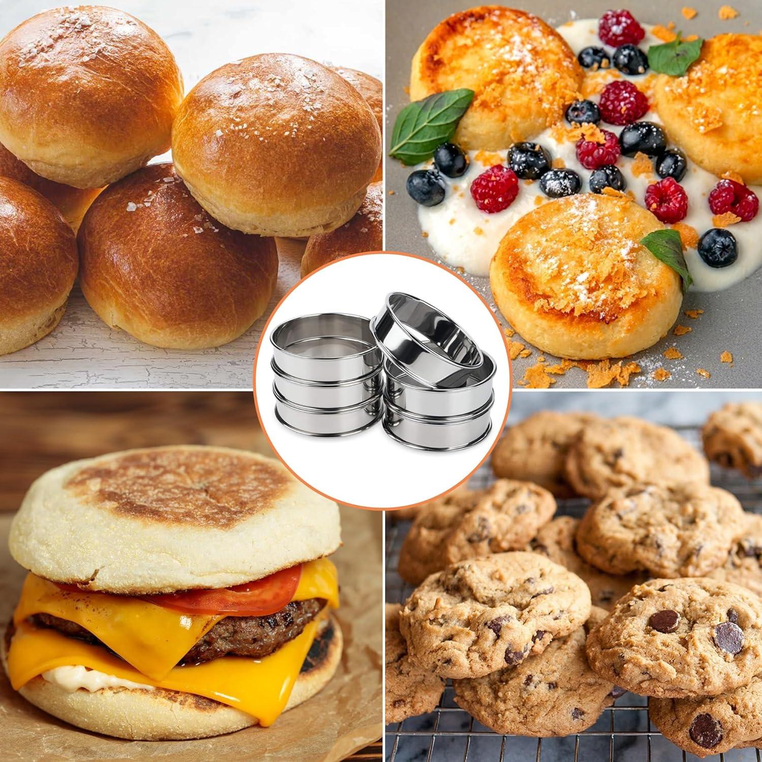 Juego de 6 Anillos para Muffin AIDOIT 10.5 cm Acero Inoxidable