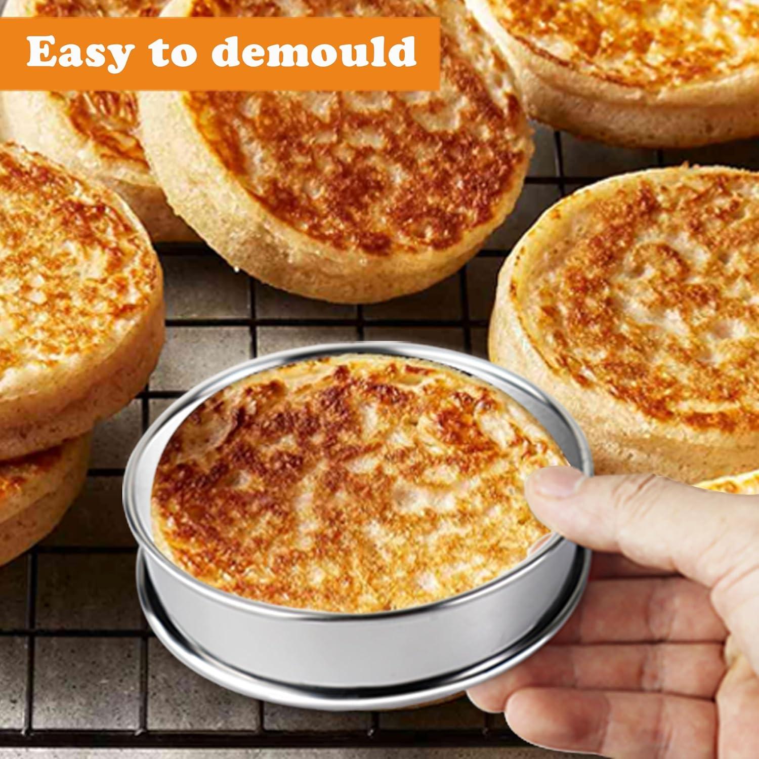 Juego de 6 Anillos para Muffin AIDOIT 10.5 cm Acero Inoxidable