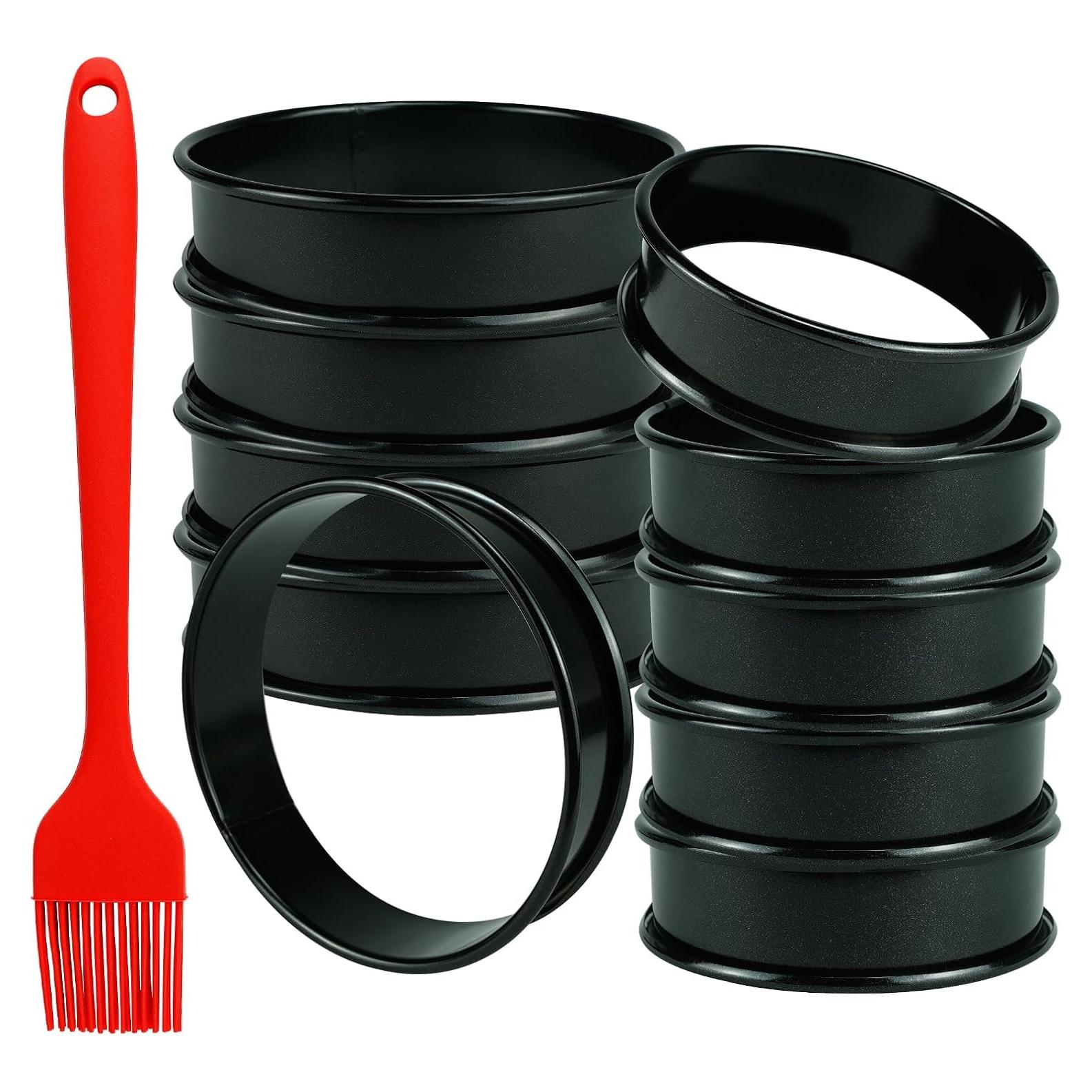 Set de 10 Anillos para Hornear Muffins Qicfrk 4 y 3.4 cm