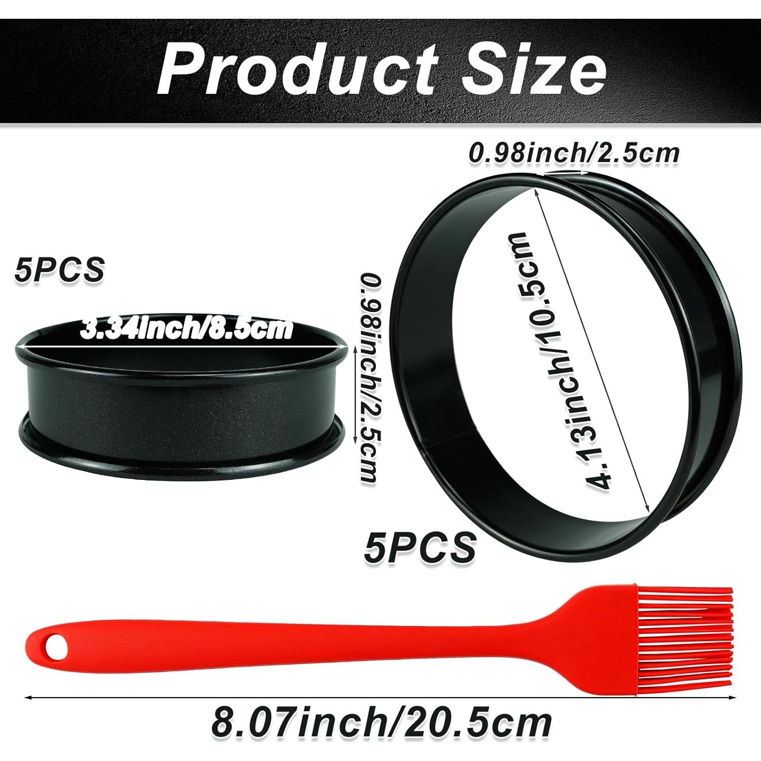 Set de 10 Anillos para Hornear Muffins Qicfrk 4 y 3.4 cm