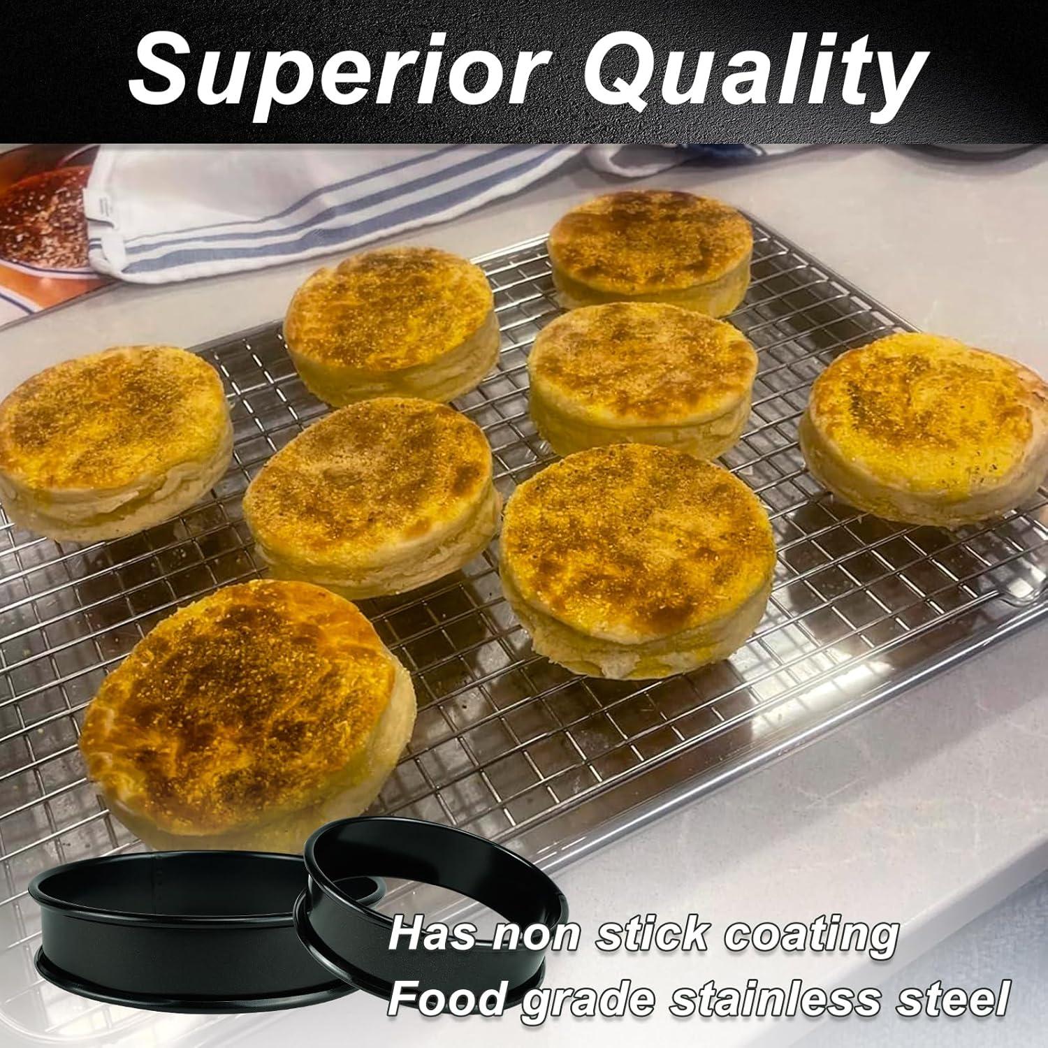 Set de 10 Anillos para Hornear Muffins Qicfrk 4 y 3.4 cm