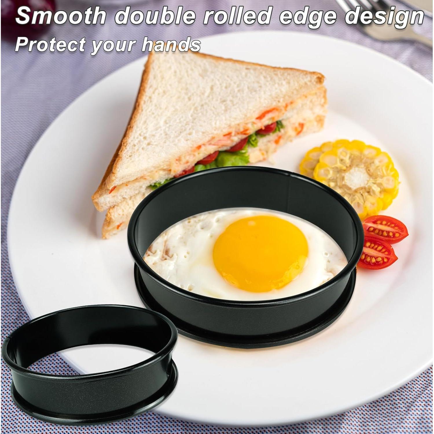 Set de 10 Anillos para Hornear Muffins Qicfrk 4 y 3.4 cm