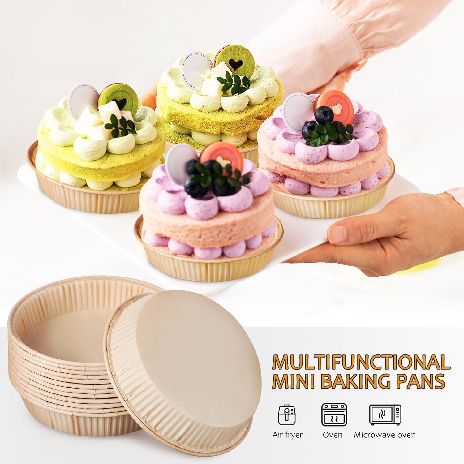 LIFKOME 100 Mini Tartas Papel Parchment 11cm Desechables