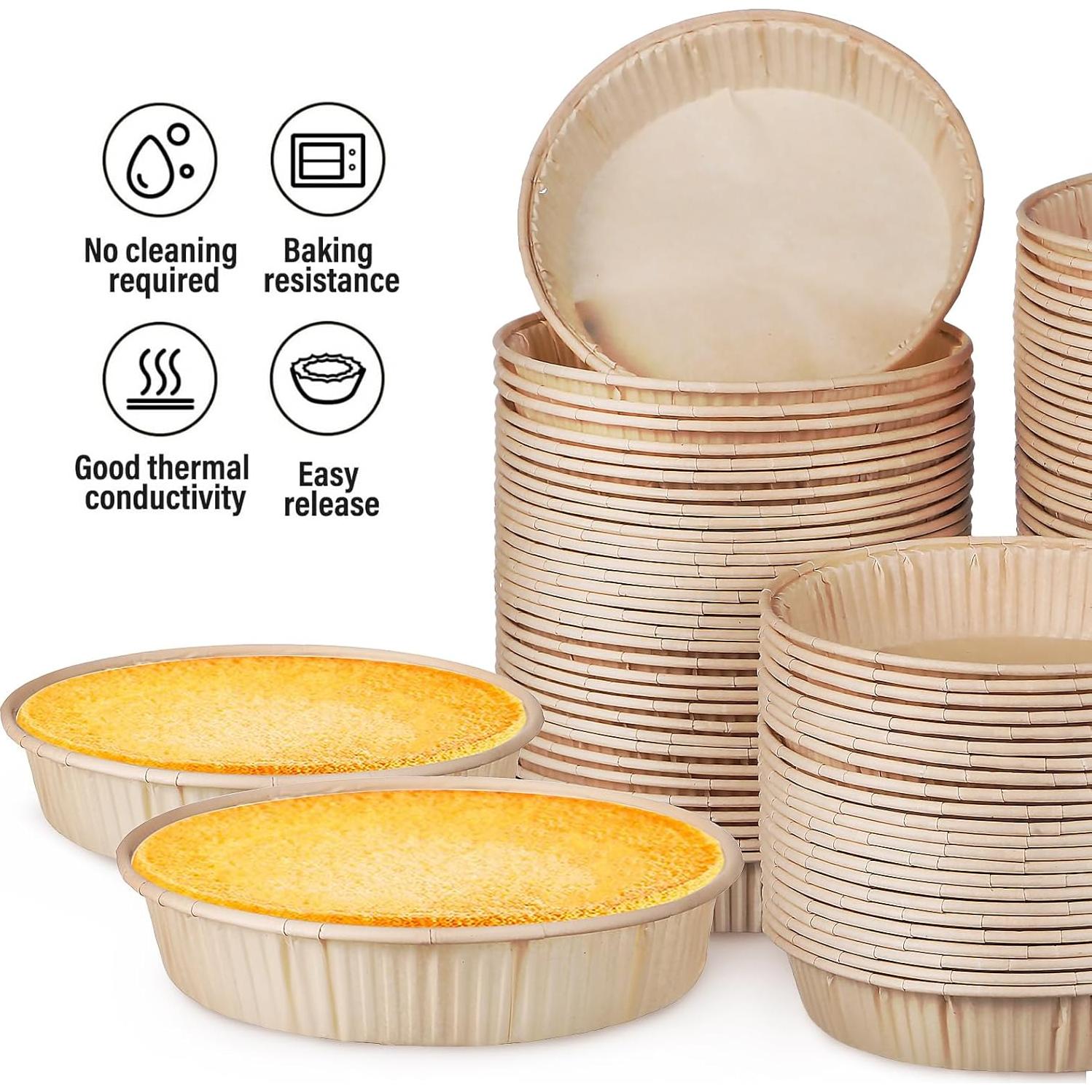 LIFKOME 100 Mini Tartas Papel Parchment 11cm Desechables