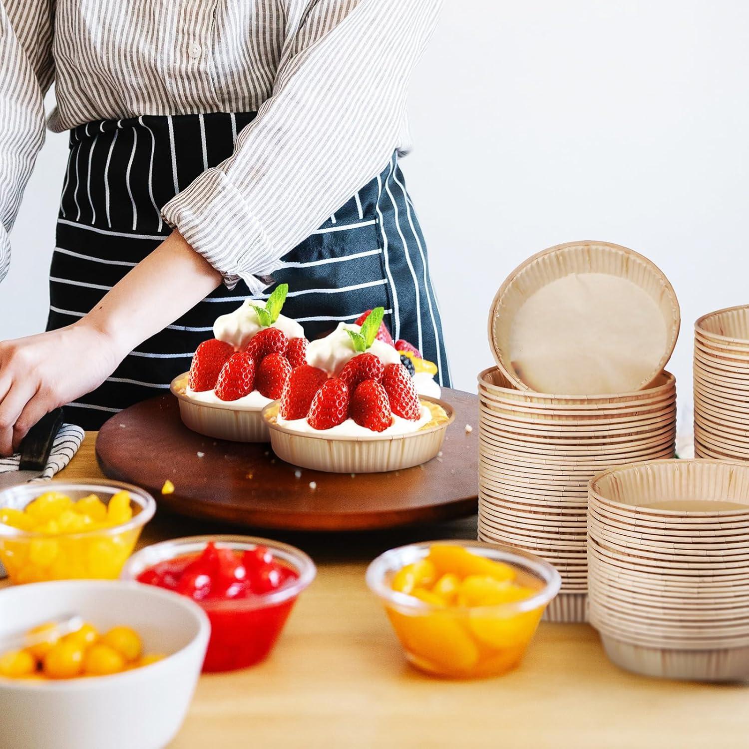 LIFKOME 100 Mini Tartas Papel Parchment 11cm Desechables