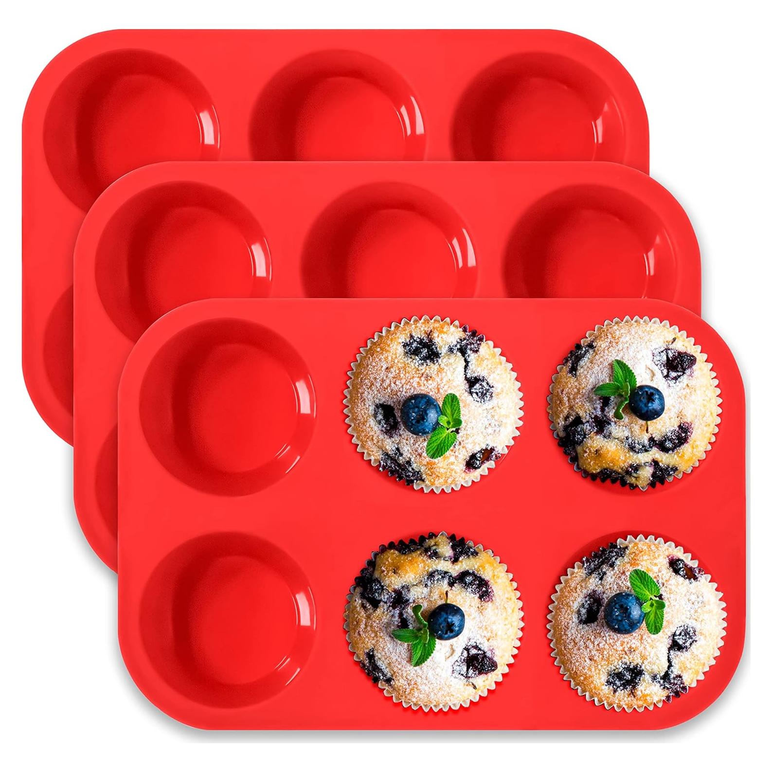 Molde de Silicona para Muffins Anaeat - 6 Tazas Antiadherente
