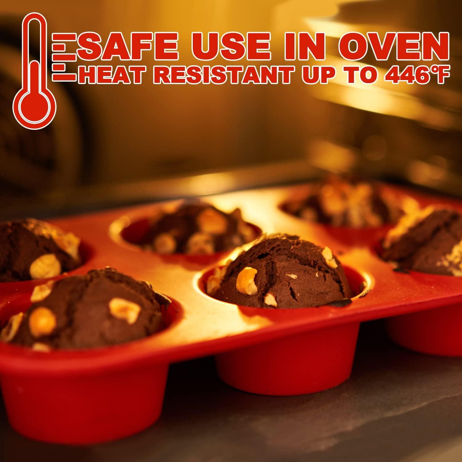 Molde de Silicona para Muffins Anaeat - 6 Tazas Antiadherente