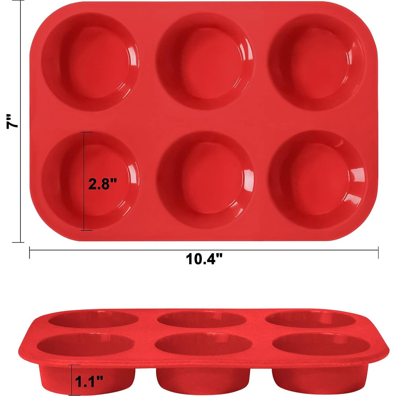 Molde de Silicona para Muffins Anaeat - 6 Tazas Antiadherente