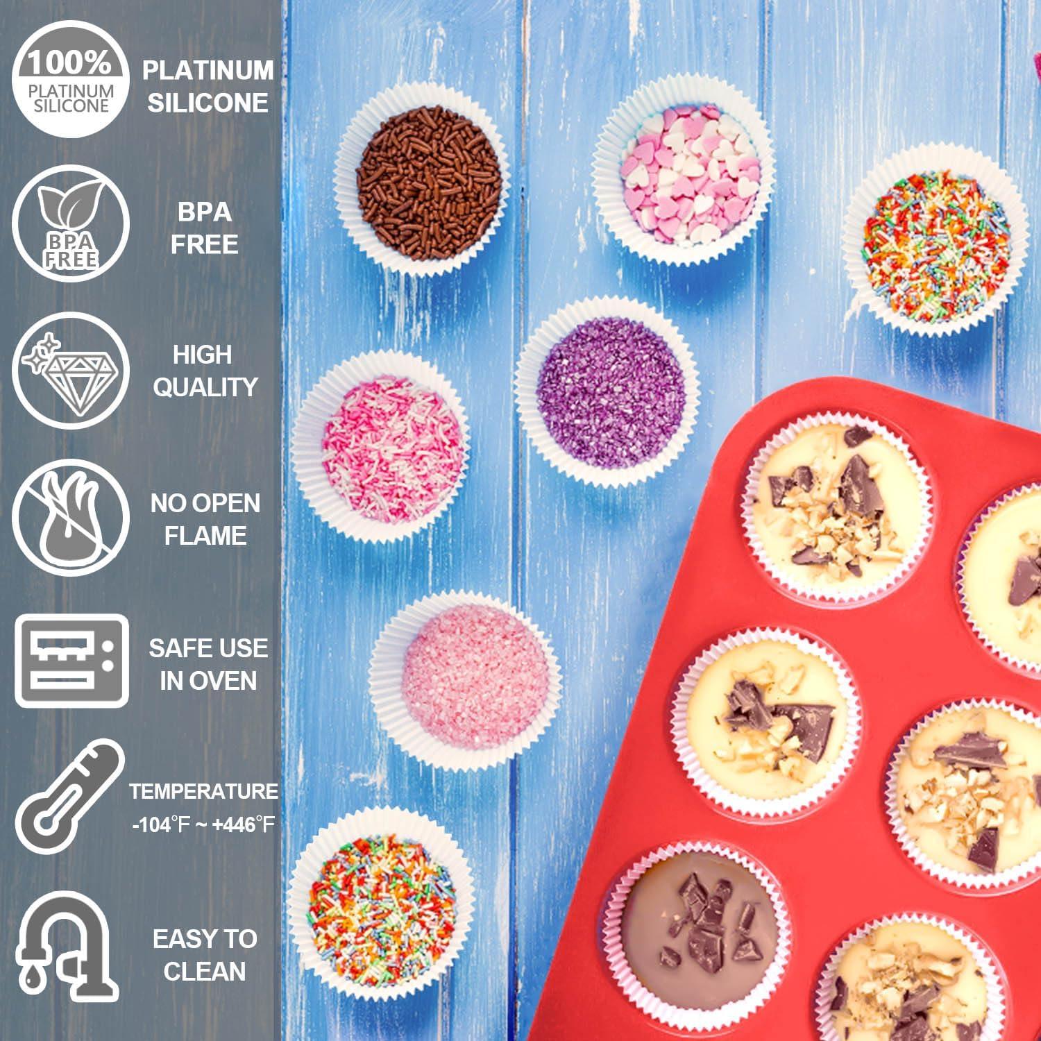 Molde de Silicona para Muffins Anaeat - 6 Tazas Antiadherente