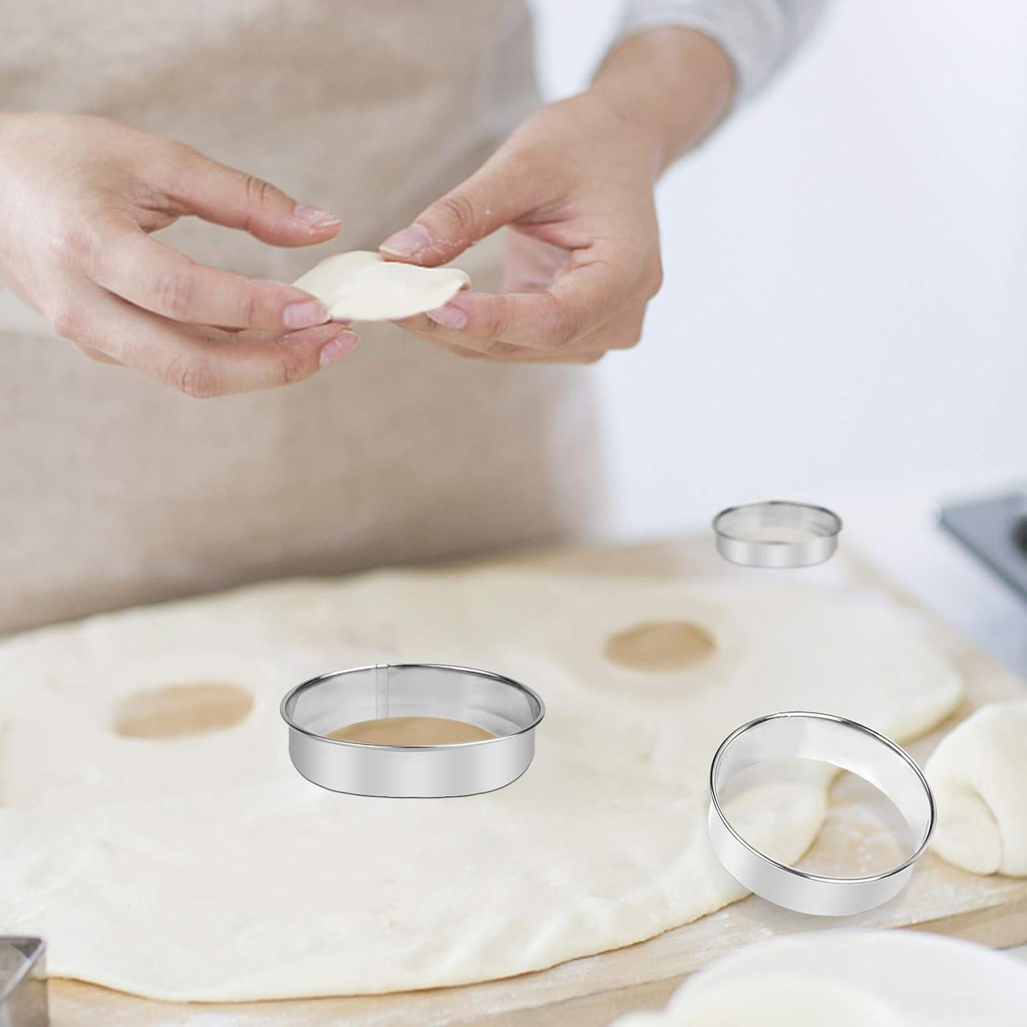 Juego de 12 Cortadores de Galletas Redondos HAHAYOO