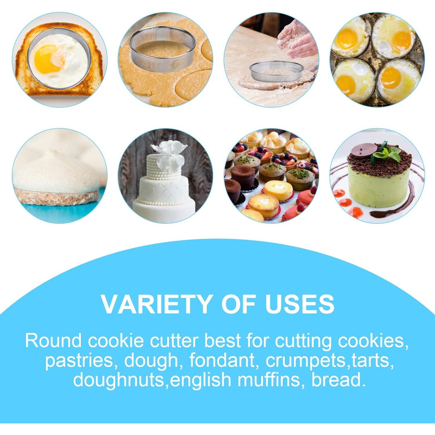 Juego de 12 Cortadores de Galletas Redondos HAHAYOO