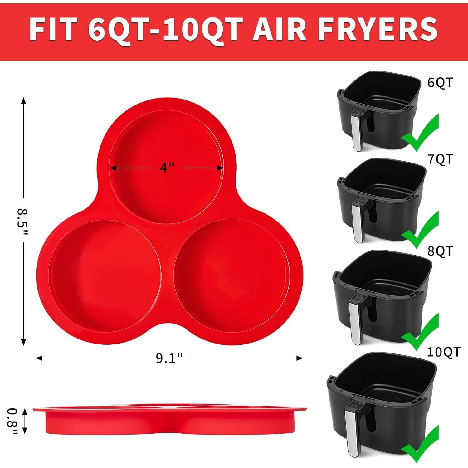 Moldes de Silicona Puyeipt para Huevos 4" Redondos - 2 Pzs