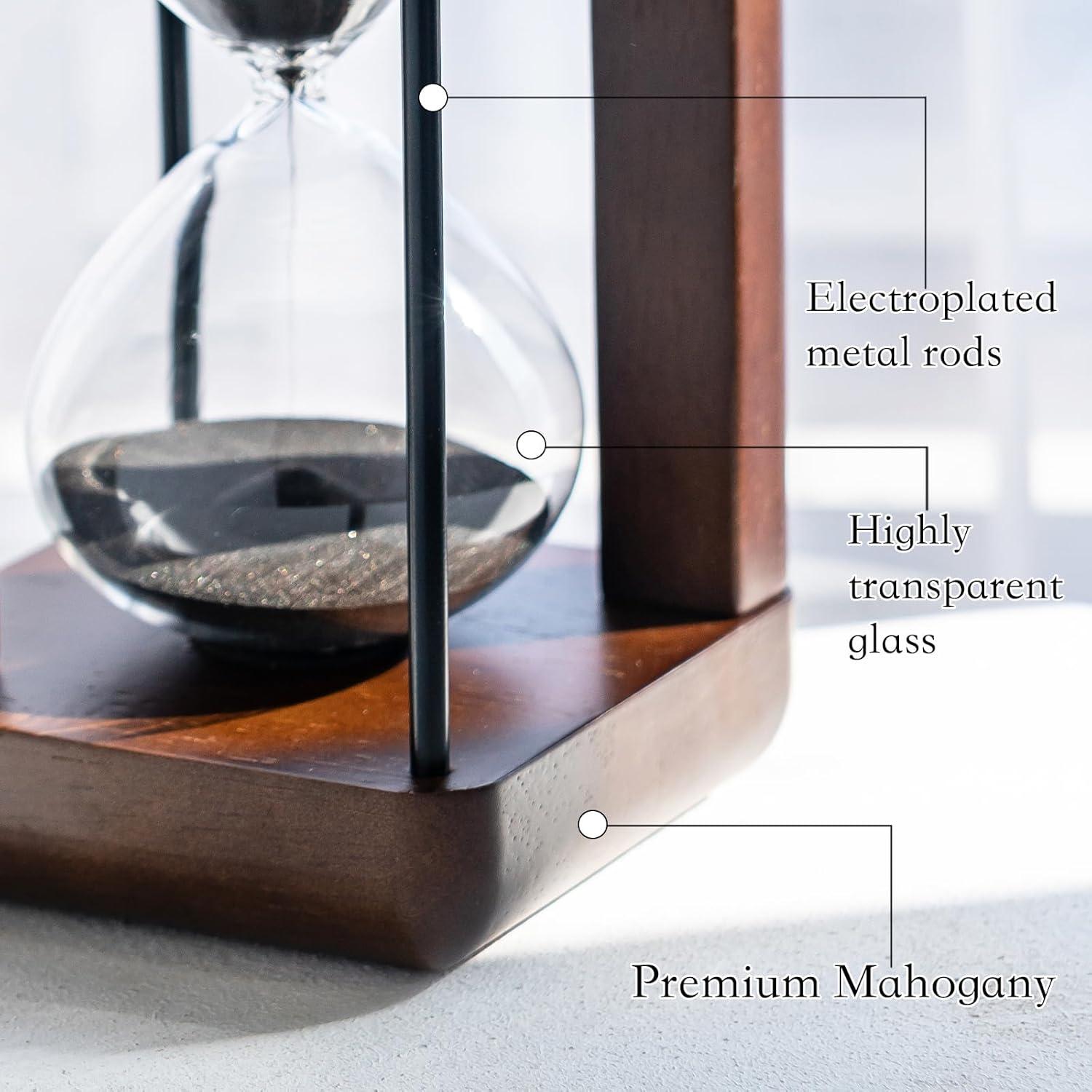 Reloj de Arena Grande Lmzxmcy 60 Minutos Decorativo Negro