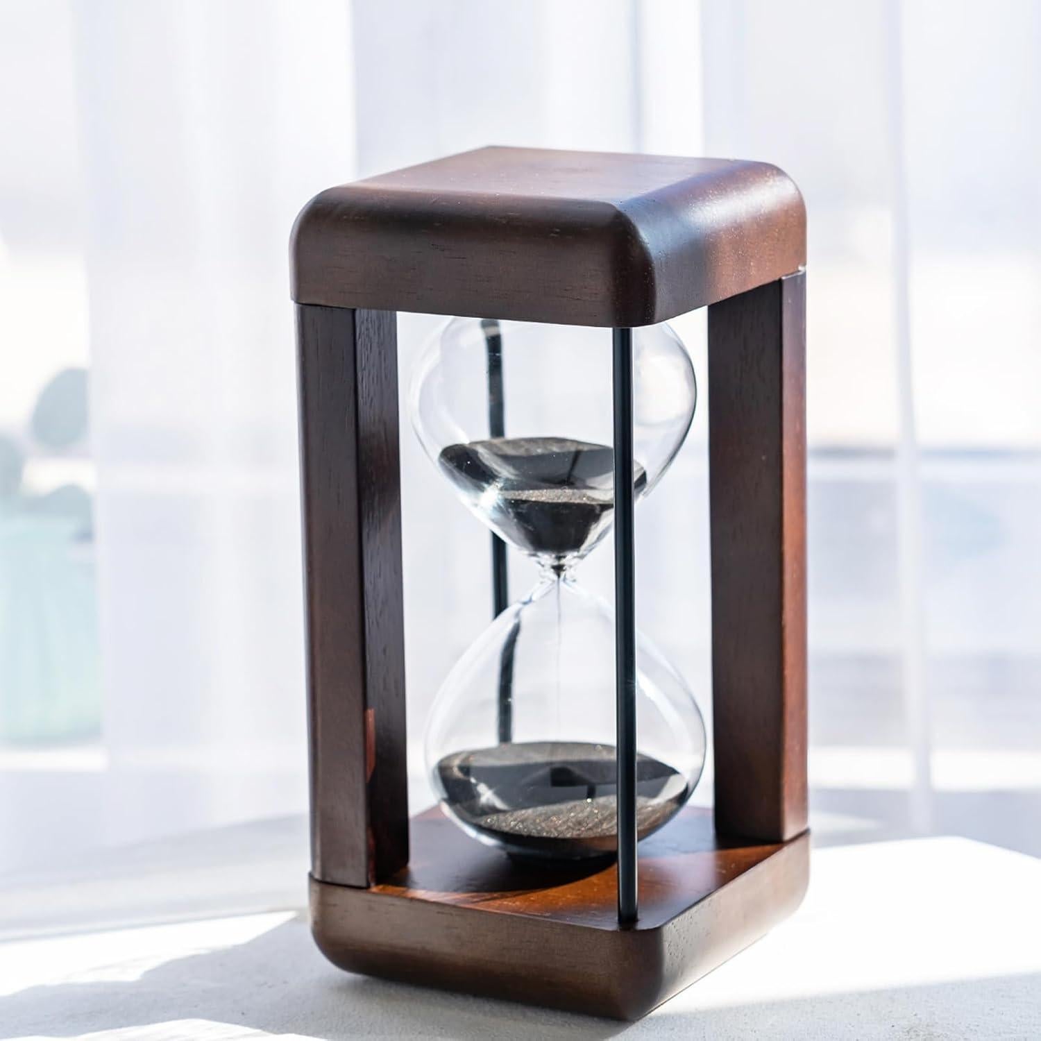 Reloj de Arena Grande Lmzxmcy 60 Minutos Decorativo Negro