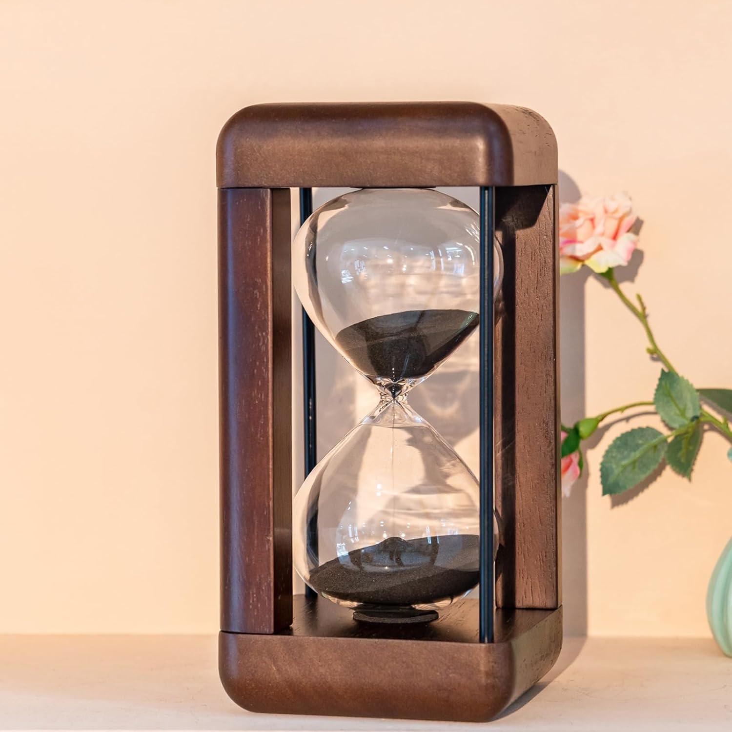 Reloj de Arena Grande Lmzxmcy 60 Minutos Decorativo Negro