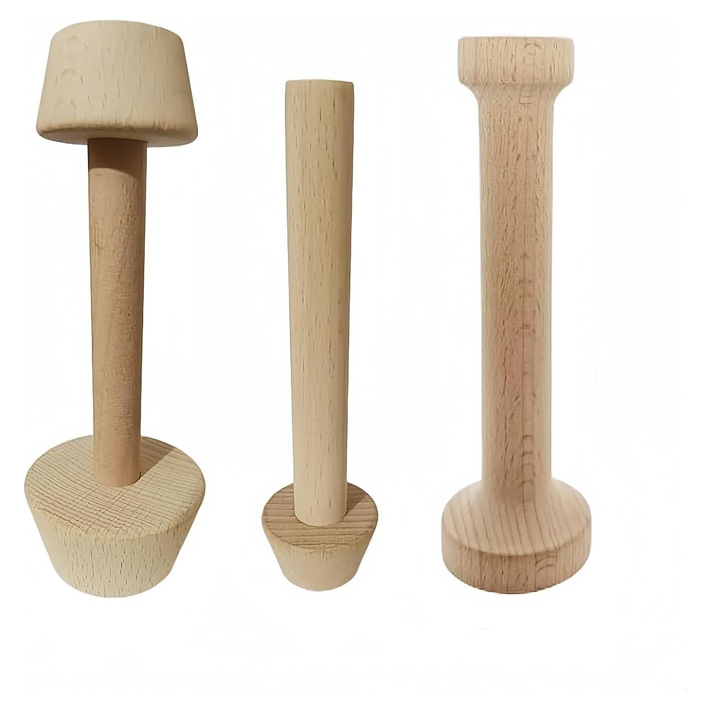 Juego de 3 Prensas de Tartas de Madera POFUIERKN - Redondas